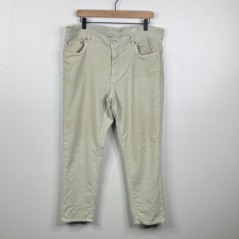 Faherty Stretch Terry 5-Pocket Pant Stone Beige Slim Straight Men's Size 38